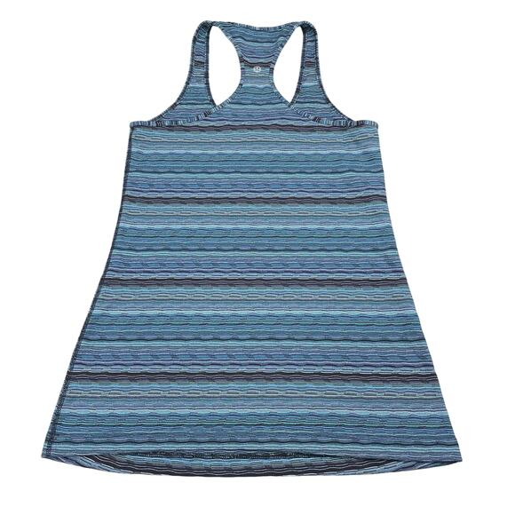 LULULEMON Cool Racerback Tank Sz 10 Space Dye Twist Naval Blue Peacock - Picture 4 of 5